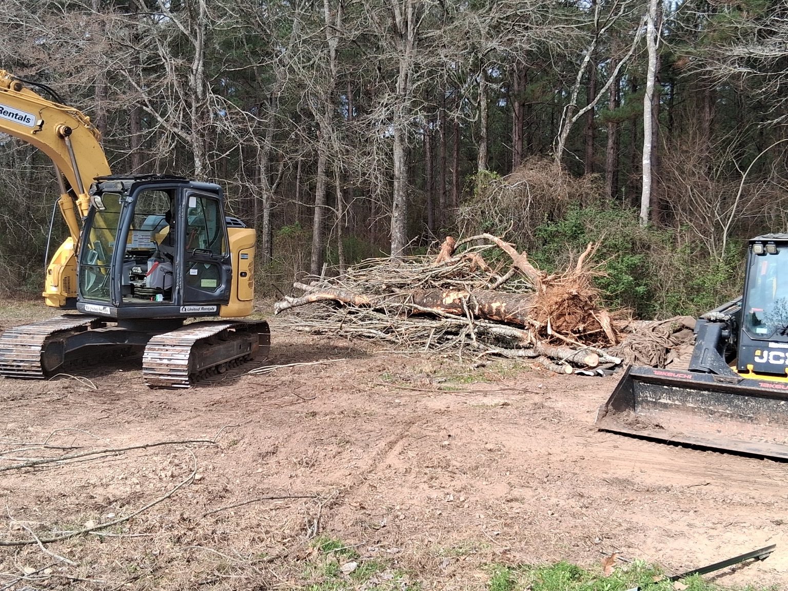 Equipment performing land clearing